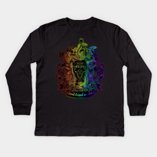 Medusa “Don’t tread on me” Rainbow variant Kids Long Sleeve T-Shirt